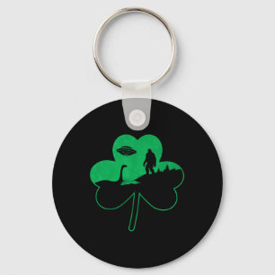 St Patricks Day Bigfoot Nessie Ufo Alien Kleeblatt Schlüsselanhänger