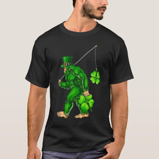 St Patricks Day Bigfoot Sasquatch Irish T-Shirt (Vorderseite)