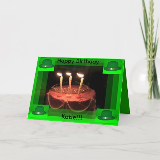 ST Patrick's Day Birthday Cake Card Karte (Vorderseite)