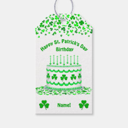 St Patrick's Day Birthday Cake Custom Candles Geschenkanhänger