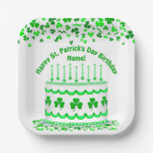 St Patrick's Day Birthday Cake Custom Candles Pappteller (Vorderseite)