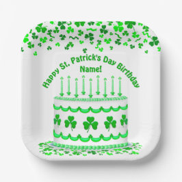 St Patrick's Day Birthday Cake Custom Candles Pappteller