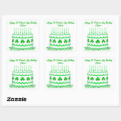 St Patrick's Day Birthday Cake Custom Candles Quadratischer Aufkleber (Blatt)