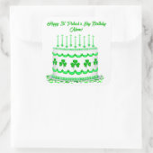 St Patrick's Day Birthday Cake Custom Candles Quadratischer Aufkleber (Tasche)