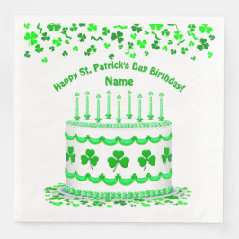St Patrick's Day Birthday Cake Custom Candles Serviette