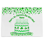 St Patrick's Day Birthday Cake Customizable Candle Große Geschenktüte (Vorderseite)