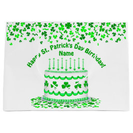 St Patrick's Day Birthday Cake Customizable Candle Große Geschenktüte