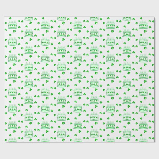 St. Patrick's Day Birthday Cake Pattern Geschenkpapier (Flach)