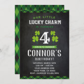 St Patrick's Day Birthday Einladung Chalkboard (Vorne/Hinten)