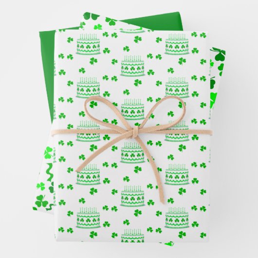 St Patrick's Day Birthday  Geschenkpapier Set (Beispiel)