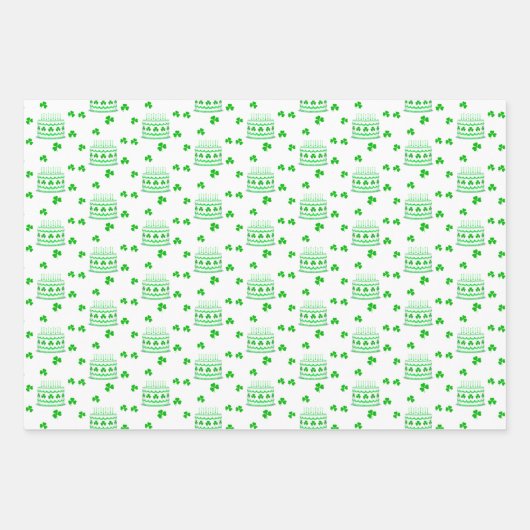 St Patrick's Day Birthday  Geschenkpapier Set (Vorderseite)