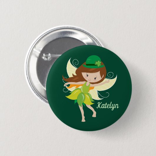 St. Patrick's Day Birthday Girl Fairy Niedlich Cus Button (Vorne & Hinten)