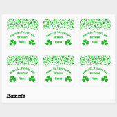 St Patrick's Day Birthday Green Shamrocks Confetti Quadratischer Aufkleber (Blatt)