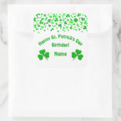 St Patrick's Day Birthday Green Shamrocks Confetti Quadratischer Aufkleber (Tasche)