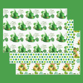 St. Patrick's Day Birthday Individuelle Name & Age Geschenkpapier Set