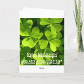 St. Patricks Day Birthday Karte (Rückseite)