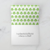 St Patricks Day Birthday Kleeblatt Polka dots Karte (Innenseite)