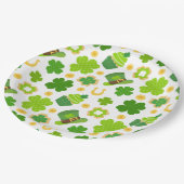 St. Patrick's Day Birthday Lucky Kleeblatts Patter Pappteller (Schrägansicht)