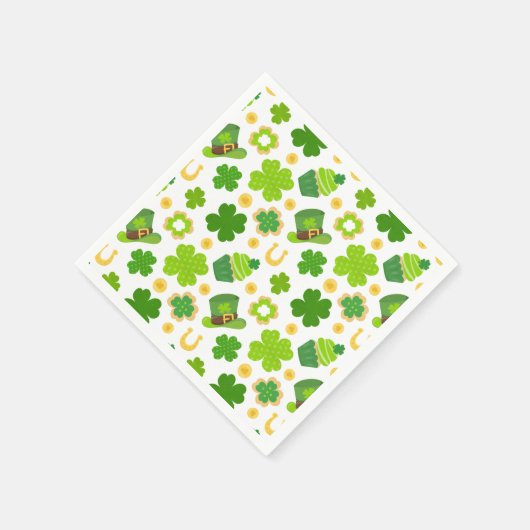 St. Patrick's Day Birthday Lucky Kleeblatts Patter Serviette (Ecke)
