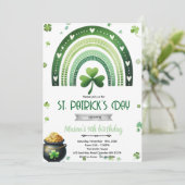 St. Patrick's Day Birthday party invitation Einladung (Stehend Vorderseite)