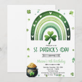 St. Patrick's Day Birthday party invitation Einladung (Vorne/Hinten)