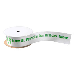 St Patrick's Day Birthday Personalized Name Satinband
