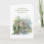 St. Patrick's Day Birthday Rose Celtic Cross Karte (Vorderseite)