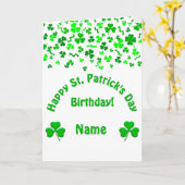 St Patrick's Day Birthday Shamrocks Personalized Karte (Gelbe Blume)