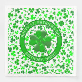 St Patrick's Day Birthday Shamrocks Personalized Serviette (Vorderseite)
