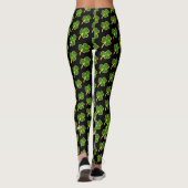 St Patrick's Day Black and Green Fun Leggings (Rückseite)