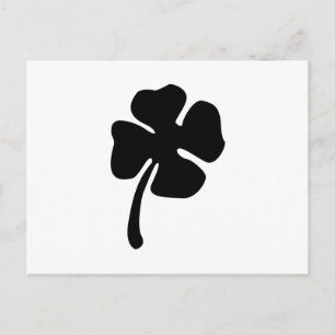St. Patrick's Day - Black and White Clover Postcar Postkarte