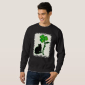 St Patricks Day Black Cat My Lucky Charm gebleicht Sweatshirt (Vorne ganz)