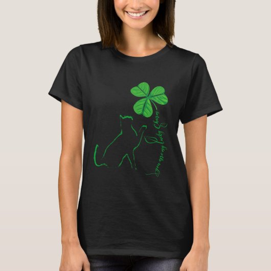 St Patricks Day Black Cat My Lucky Charm Shamrock  T-Shirt (Vorderseite)