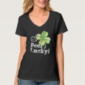 St. Patrick's Day Black Kleeblatt T-Shirt (Vorderseite)