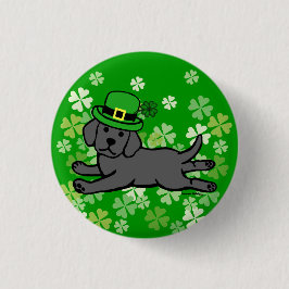 St. Patrick's Day Black Lab Baby Button
