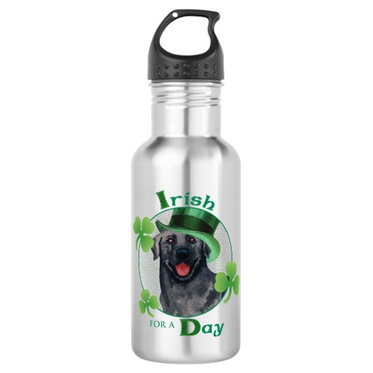 St. Patrick's Day Black Lab Trinkflasche (Vorderseite)