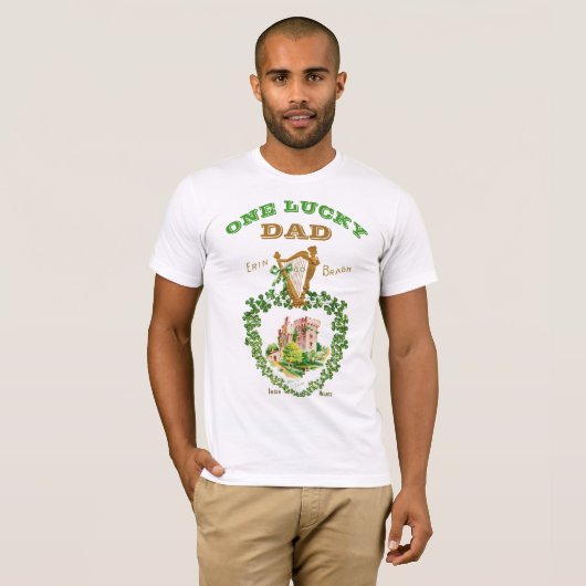 St Patrick's Day Blarney Castle Irish Lucky Vater T-Shirt (Vorne ganz)