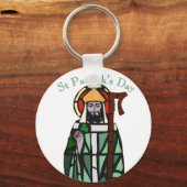St. Patricks Day Bleiglasfenster-Design Schlüsselanhänger (Vorderseite)