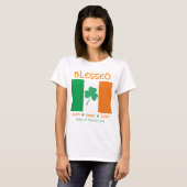 St Patrick's Day BLESSED Faith Hope Liebe Kleeblat T-Shirt (Vorne ganz)