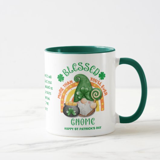 St Patrick's Day BLESSED Irish Gnome Christlich Tasse (Rechts)