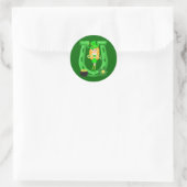 St Patrick's Day Blonde Girl Leprechaun Runder Aufkleber (Tasche)