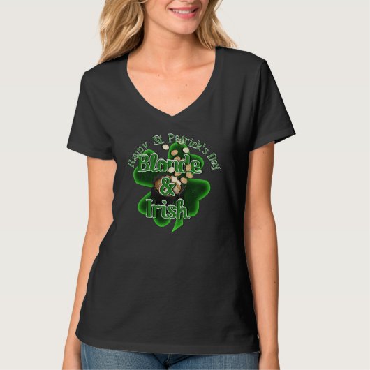 St. Patrick's Day - Blonde und Irisch T-Shirt (Vorderseite)