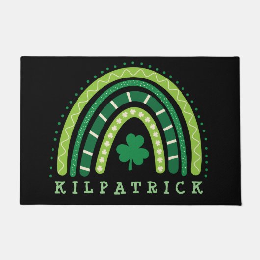 St. Patrick's Day Boho Rainbow Kleeblatt Fußmatte (Vorderseite)