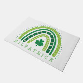 St. Patrick's Day Boho Rainbow Kleeblatt Fußmatte (Schrägansicht)