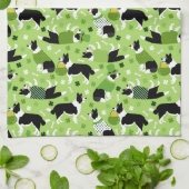 St. Patrick's Day Border Collie Pattern Geschirrtuch (Gefaltet)