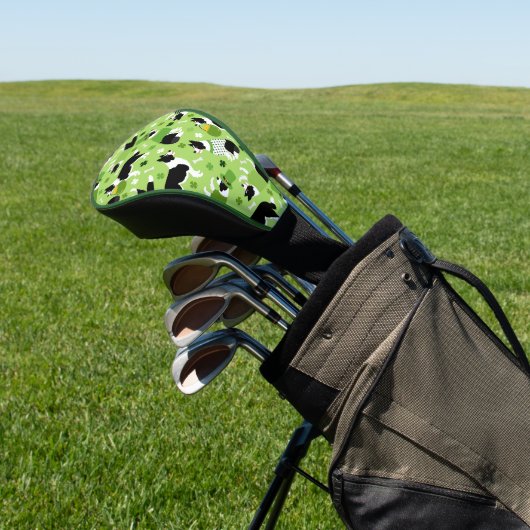 St. Patrick's Day Border Collie Pattern Golf Headcover (In SItu)