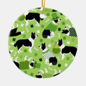 St. Patrick's Day Border Collie Pattern Keramik Ornament (Vorne)