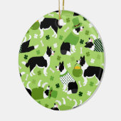 St. Patrick's Day Border Collie Pattern Keramik Ornament (Links)