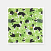 St. Patrick's Day Border Collie Pattern Serviette (Vorderseite)