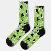 St. Patrick's Day Border Collie Pattern Socken (Linkes Detail)